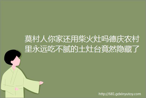 莫村人你家还用柴火灶吗德庆农村里永远吃不腻的土灶台竟然隐藏了这么多秘密