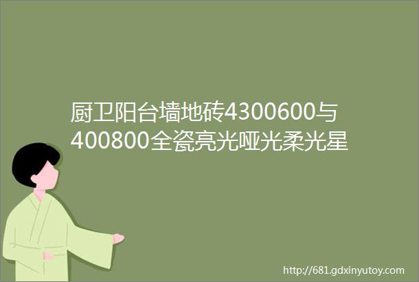 厨卫阳台墙地砖4300600与400800全瓷亮光哑光柔光星空微模具瓷砖